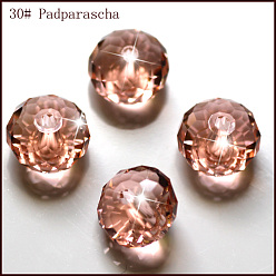 Light Salmon Imitation Austrian Crystal Beads, Grade AAA, Faceted, Rondelle, Light Salmon, 6x4mm, Hole: 0.7~0.9mm