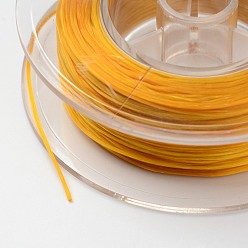 Goldenrod Japanese Eco-Friendly Dyed Flat Elastic Crystal String, Elastic Beading Thread, for Stretch Bracelet Making, Flat, Goldenrod, 0.6mm, about 60m/roll(65.62yards/roll)