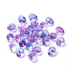 Mauve Transparent Glass Charms, Dyed & Heated, Faceted, Teardrop, Mauve, 6x5.5x6.5mm, Hole: 0.8mm