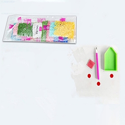 Colorful DIY Cat Diamond Painting Kits, including Canvas, Resin Rhinestones, Diamond Sticky Pen, Tray Plate and Glue Clay, Cat, Colorful, 400x300mm