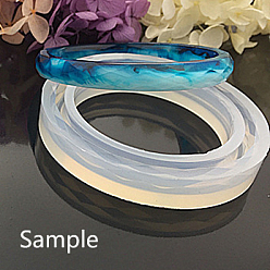 White DIY Silicone Bangle Molds, Resin Casting Molds, For UV Resin, Epoxy Resin Jewelry Making, White, 72~85.5x11~19.5mm, Inner Diameter: 56mm, 60mm, 62mm