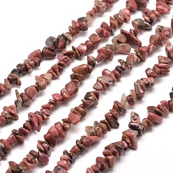 Rhodonite Natural Rhodonite Chip Bead Strands, 5~8x5~8mm, Hole: 1mm, about 31.5 inch