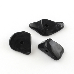 Black Chip Imitation Gemstone Acrylic Beads, Black, 19~28x14~19x6~13mm, Hole: 2mm, about 310pcs/500g