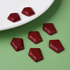 Dark Red Opaque Acrylic Cabochons, Pentagon, Dark Red, 23.5x18x4mm, about 450pcs/500g