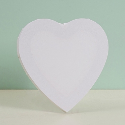 White Blank Canvas Wood Primed Framed, Stretch Panel Board, for Painting Drawing, Heart, White, 20x20x1.6cm