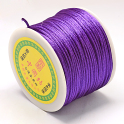 Dark Violet Nylon Thread, Rattail Satin Cord, Dark Violet, 1.5mm, about 49.21 yards(45m)/roll