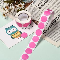 Pink Self-Adhesive Blank Paper Gift Tag Stickers, Adhesive Labels, for Festive, Hoilday, Wedding Presents, Pink, Sticker: 25mm, about 500pcs/roll