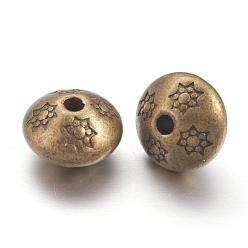 Bronze Antique  Perles de séparateur de style tibétain , Toupie, sans plomb & sans nickel & sans cadmium , bronze antique, 10.5x7.5mm, Trou: 1mm
