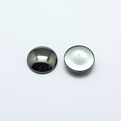 Dark Gray Non-Magnetic Synthetic Hematite Cabochons, Half Round/Dome, Gray, Dark Gray, 8x2.8mm
