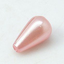 Pink ABS Plastic Imitation Pearl, teardrop, Pink, 16x10mm, Hole: 1mm, about 600pcs/pound