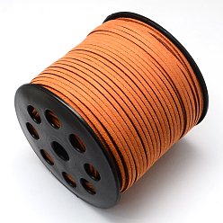 Chocolate Faux Suede Cord, Faux Suede Lace, Chocolate, 2.7x1.4mm, about 98.42 yards(90m)/roll