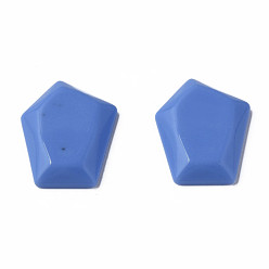 Cornflower Blue Opaque Acrylic Cabochons, Pentagon, Cornflower Blue, 23.5x18x4mm, about 450pcs/500g