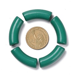 Зеленый Непрозрачные акриловые бусины, изогнутая трубка, зелёные, 34.5x13x11 мм, отверстие : 3.5 мм, Около 155 шт / 500 г