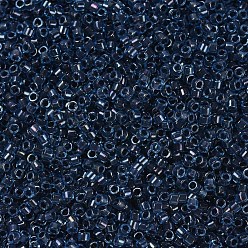 (DB0286) Midnight Blue Lined Aqua AB  MIYUKI Delica Beads, Cylinder, Japanese Seed Beads, 11/0, (DB0286) Midnight Blue Lined Aqua AB , 1.3x1.6mm, Hole: 0.8mm, about 20000pcs/bag, 100g/bag