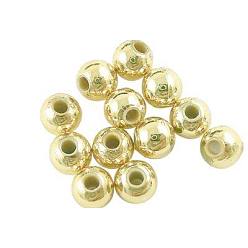 Gold Plating Acrylic Beads, Round, Golden, about 12mm in diameter, hole: 2mm, about 560pcs/500g