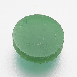 Green Resin Imitation Druzy Quartz Cabochons, Flat Round, Green, 10x3~4mm