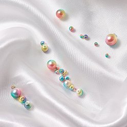 Colorful Rainbow ABS Plastic Imitation Pearl Beads, Gradient Mermaid Pearl Beads, Round, Colorful, 3mm/4mm/6mm/8mm/10mm/12mm, Hole: 1~2mm, 564pcs/box