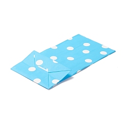 Темно-Голубой Прямоугольные крафт-бумажные мешки, никто не обрабатывает, подарочные пакеты, полька точка рисунок, глубокое синее небо, 9.1x5.8x17.9 см