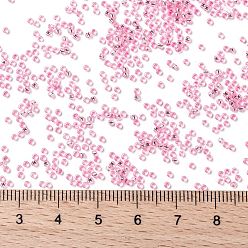 (38) Silver Lined Pink Toho perles de rocaille rondes, perles de rocaille japonais, (38) rose doublé d'argent, 15/0, 1.5mm, Trou: 0.7mm, environ15000 pcs / 50 g