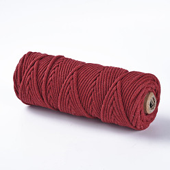 FireBrick Cotton String Threads, Macrame Cord, Decorative String Threads, for DIY Crafts, Gift Wrapping and Jewelry Making, FireBrick, 3mm, about 54.68 yards(50m)/roll