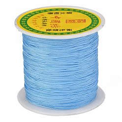 Light Sky Blue Braided Nylon Thread, Chinese Knotting Cord Beading Cord for Beading Jewelry Making, Light Sky Blue, 0.5mm, about 150yards/roll