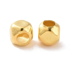 Golden 925 Sterling Silver Beads, Hexagon, Golden, 3x3x3mm, Hole: 1.5mm, about 147Pcs/10g