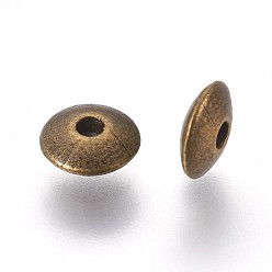 Antique Bronze Tibetan Style Spacer Beads, Lead Free & Cadmium Free, Flat Round, Antique Bronze, 6x2mm, Hole: 1.5mm