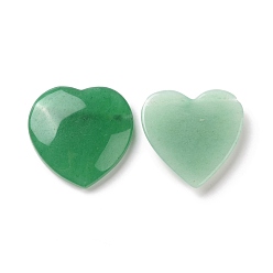 Зеленый Авантюрин Окрашенные и нагретые натуральные зеленые кабошоны авантюрина, сердце, 24x25x5 мм