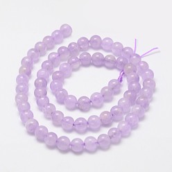 Violet Natural Amethyst Beads Strands, Round, Violet, 6mm, Hole: 0.8mm, about 61pcs/strand