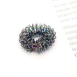 Colorful Steel Spiky Sensory Acupressure Finger Rings, Massage Tools, Colorful, 25x8mm