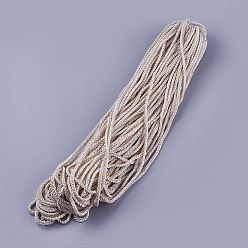 Floral White Braided Polyester Cord, with Polyester Elastic Cord, Floral White, 5mm, 50Yards/Bundle(150 Feet/Bundle)