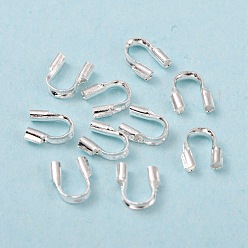 Silver Brass Wire Guardians, Cadmium Free & Lead Free, Silver Color Plated, 4.5x4x1mm, Hole: 0.5mm