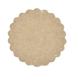 Others Kraft Paper Gift Tags, Hang Tags, with Jute Twine, Flat Round with Lacework, Birthday Themed Pattern, 4.5x0.05cm, Hole: 5mm, 50pcs