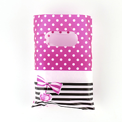 Hot Pink Printed Plastic Bags, Rectangle, Hot Pink, 20x15cm