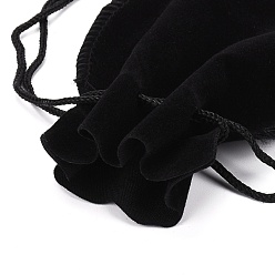 Black Velvet Jewelry Bag, Black, about 10cm wide, 12.5cm long
