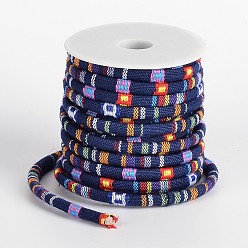 Midnight Blue Ethnic Cord Polyester Cords, Midnight Blue, 7x5mm, 10yards/roll