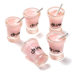 Pink Resin Decoden Cabochons, Drink Cup, Pink, 30x18mm