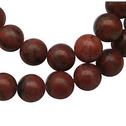 Red Sesame Red Beads Strands, Round, Red, 6mm, Hole: 1mm, about 62 pcs/strand, 15 inch