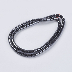 Black Non-Magnetic Synthetic Hematite Beads, Column, Black, 4x5mm, Hole: 1mm, about 80pcs/strand, 16 inch