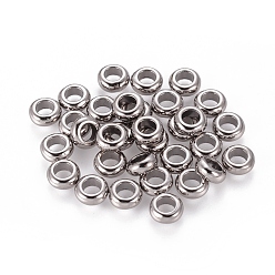 Gunmetal Alloy Spacer, Rondelle, Lead Free and Cadmium Free, Gunmetal, 7x3mm, Hole: 4mm