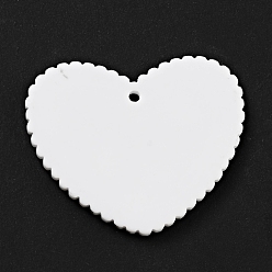 Marron Sablonneux Pendentifs acryliques imprimés, coeur avec motif imprimé léopard, Sandy Brown, 26x31.5x2mm, Trou: 1.5mm