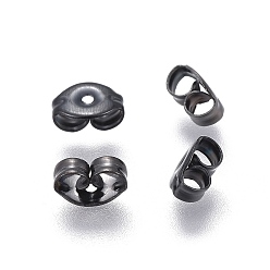 Electrophoresis Black 304 Stainless Steel Friction Ear Nuts, Electrophoresis Black, 6x4.5x3mm, Hole: 0.8mm