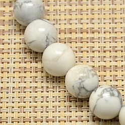 Howlite Natural Howlite Beads Strands, Round, 6mm, Hole: 1mm, about 60pcs/strand, 15 inch