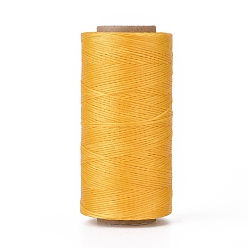 Goldenrod Waxed Polyester Cord, Micro Macrame Cord, Waxed Sewing Thread, Flat, Goldenrod, 0.8mm, about 284.33 yards(260m)/roll