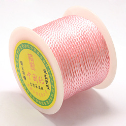 Pink Braided Nylon Thread, Pink, 2mm, about 54.68 yards(50m)/roll