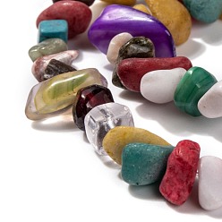 Mixed Stone Natural & Synthetic Gemstone Chips Beads Strands, 5~8x5~8mm, Hole: 1mm, about 32 inch