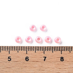Pearl Pink Opaque Acrylic Beads, AB Color, Round, Pearl Pink, 4x3.5mm, Hole: 1.6mm, about 15000pcs/500g