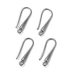 Gunmetal Eco-Friendly Brass Earring Hooks Findings, Cadmium Free & Lead Free, Gunmetal, 21x9x2.3~2.8mm, Hole: 1.5mm, 20 Gauge, Pin: 0.8mm