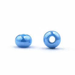 Стально-синий 11/0 чешский непрозрачный стеклянный бисер, lustered, круглые, стальной синий, 2.2x1.5 мм, отверстие : 0.7 мм, о 500 г / мешок