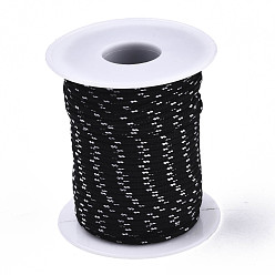 Black Multipurpose Polyester Cord, for Rope Bracelets or Boot Laces Making, Black, 2mm, about 21.87 yards(20m)/roll